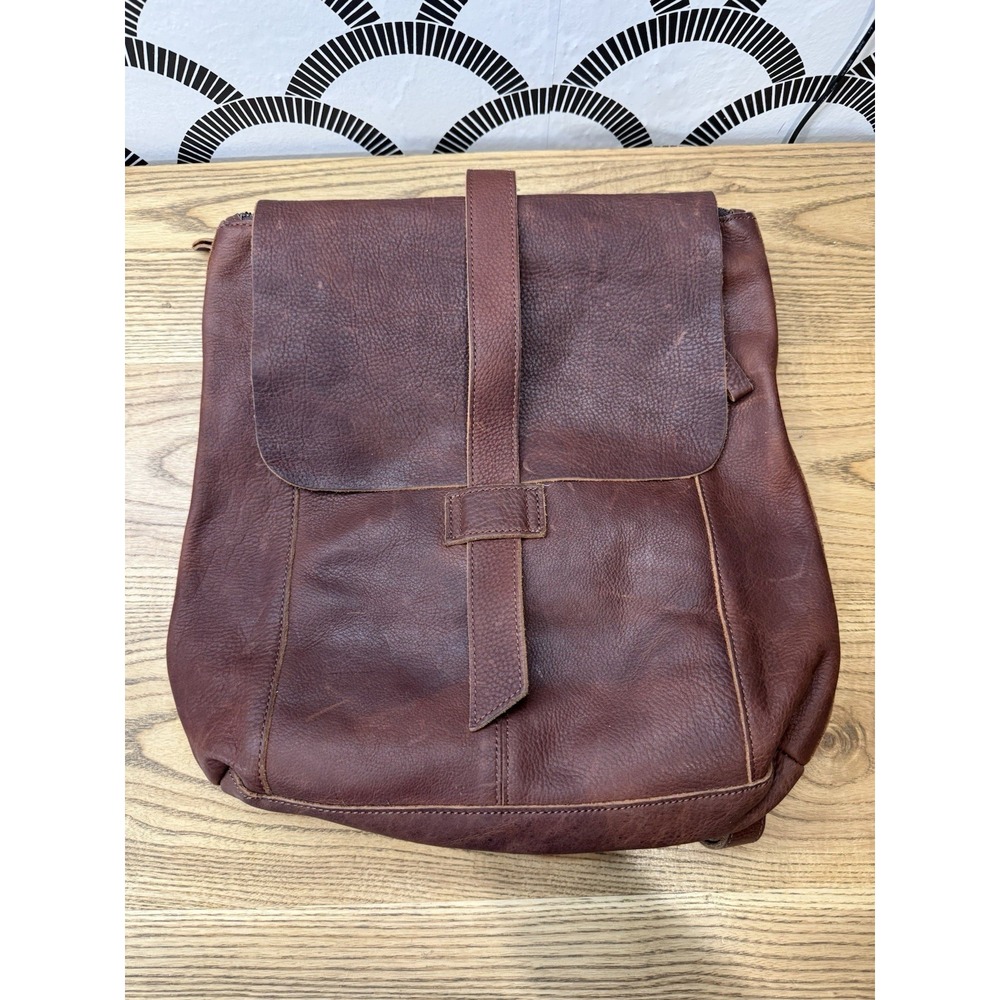 DULUTH TRADING Lifetime Leather Brown Convertible Backpack Crossbody Bag Purse